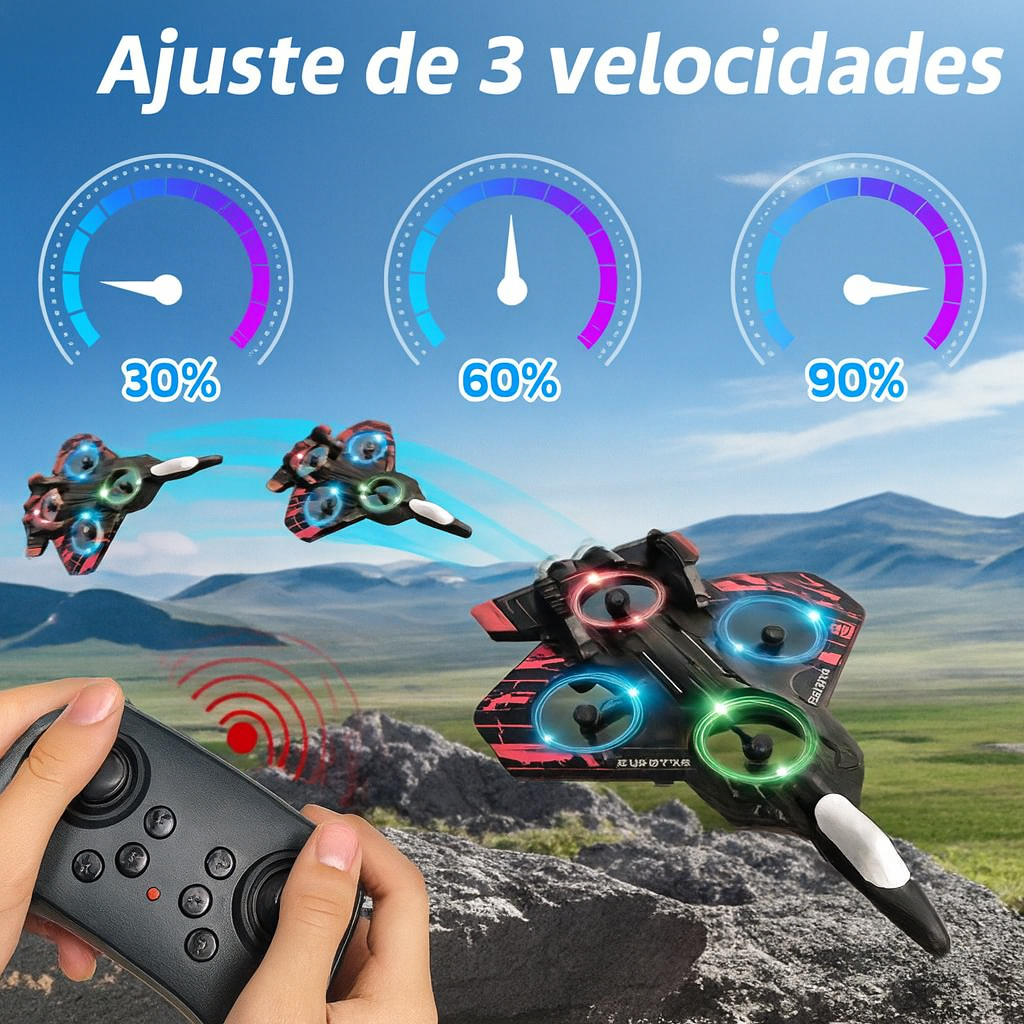 Avión Dron Acrobático 360° con Control