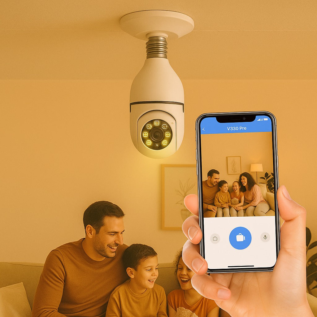 Cámara de seguridad 360° inalámbrica tipo bombilla 2MP