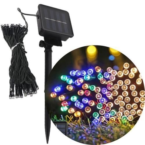 Luz Navideña de 20m Impermeable con Panel Solar - 200 focos y 8 modos